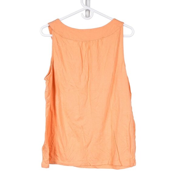 Croft & Barrow Sequin Tank XL Women Orange Gold RoundNeck Stitching Cotton Modal - Picture 5 of 5